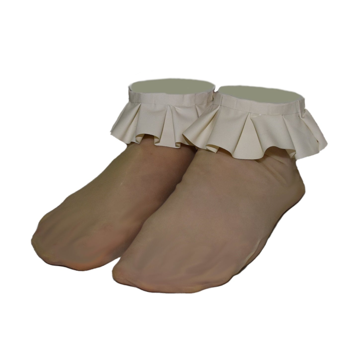 Short socks Latex mit Rüschen Gr. 35-38