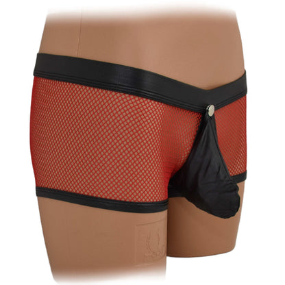 Transparent mesh underwear made of PU leather