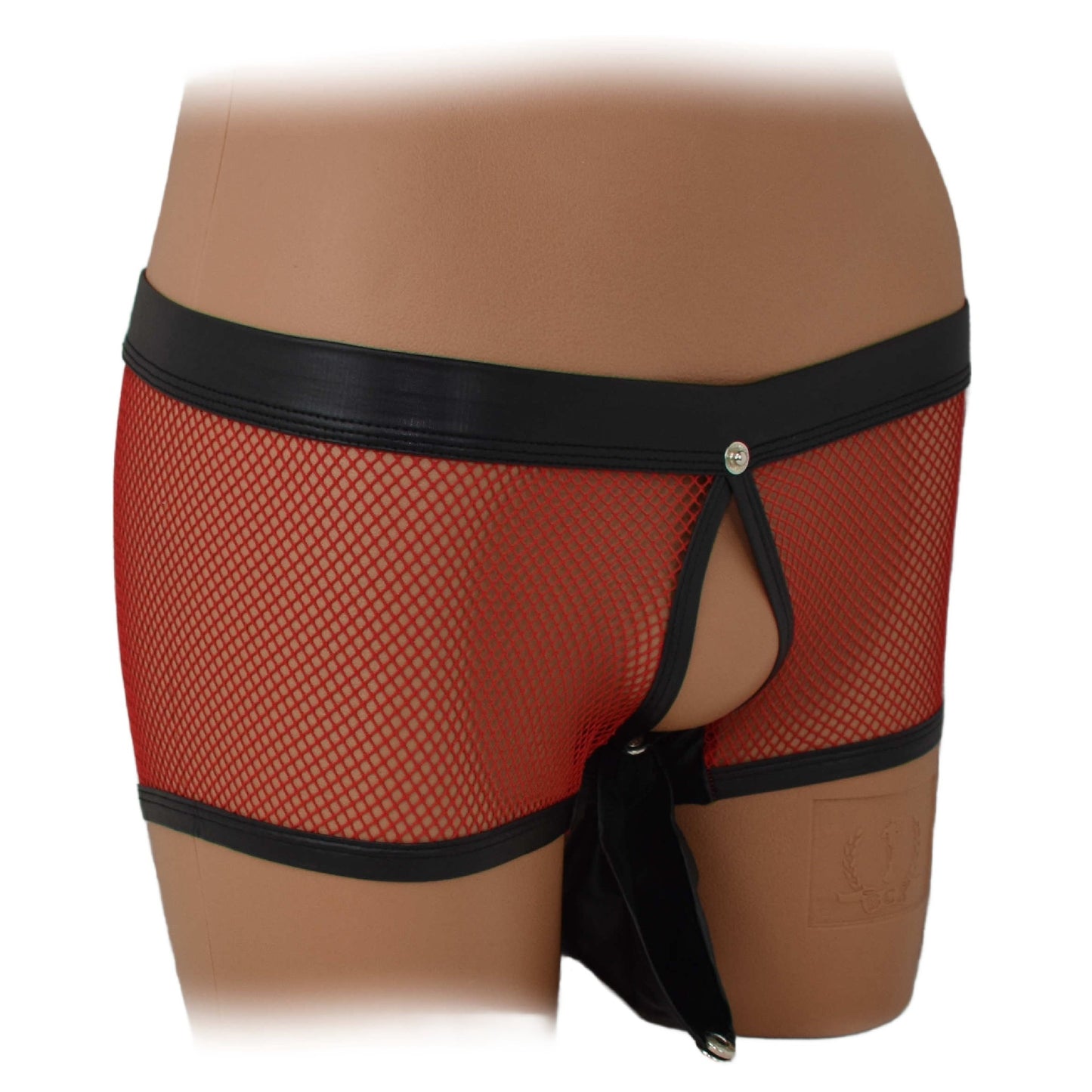 Transparent mesh underwear made of PU leather