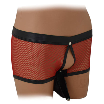 Transparent mesh underwear made of PU leather