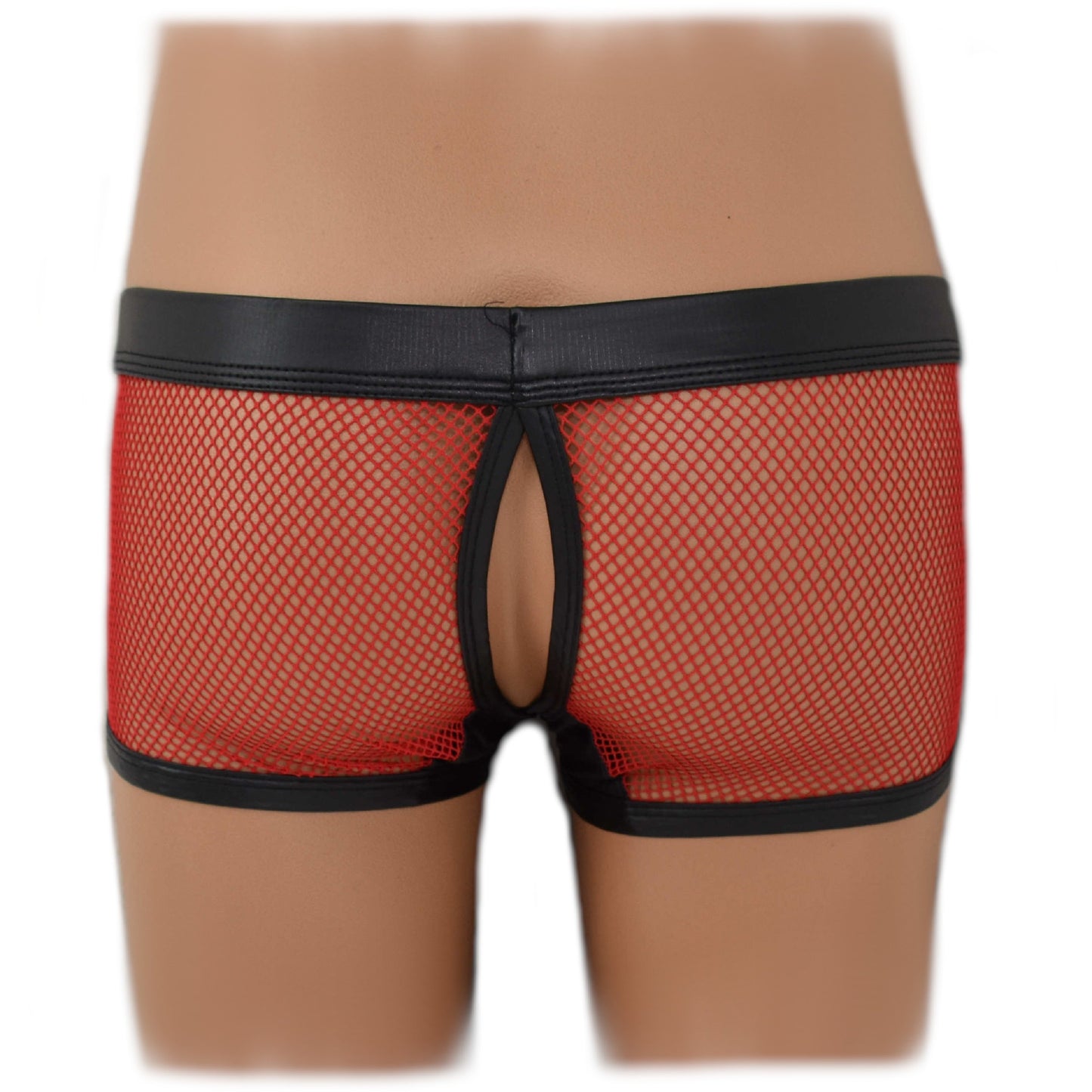 Transparent mesh underwear made of PU leather
