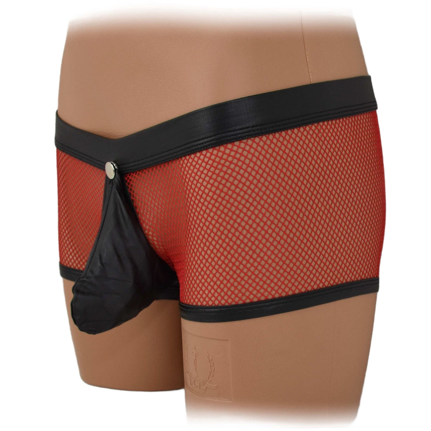 Transparent mesh underwear made of PU leather