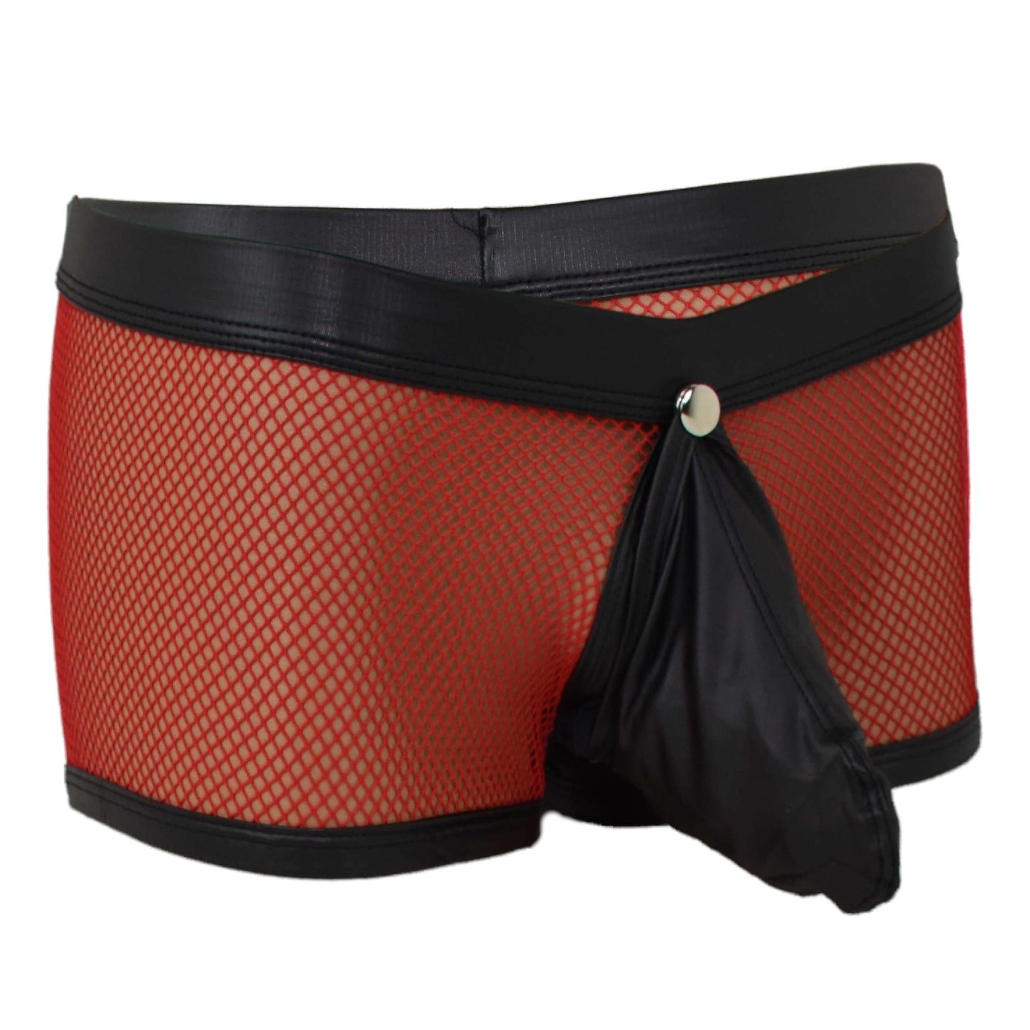 Transparent mesh underwear made of PU leather