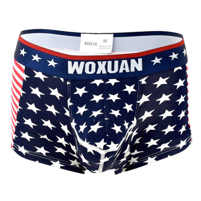 Cotton American Flag Printing Boxer Briefs