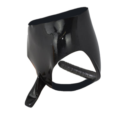 Latex Rüsselslip mit festem Anal Dildo