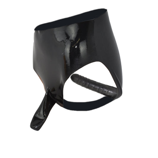 Latex Rüsselslip mit festem Anal Dildo