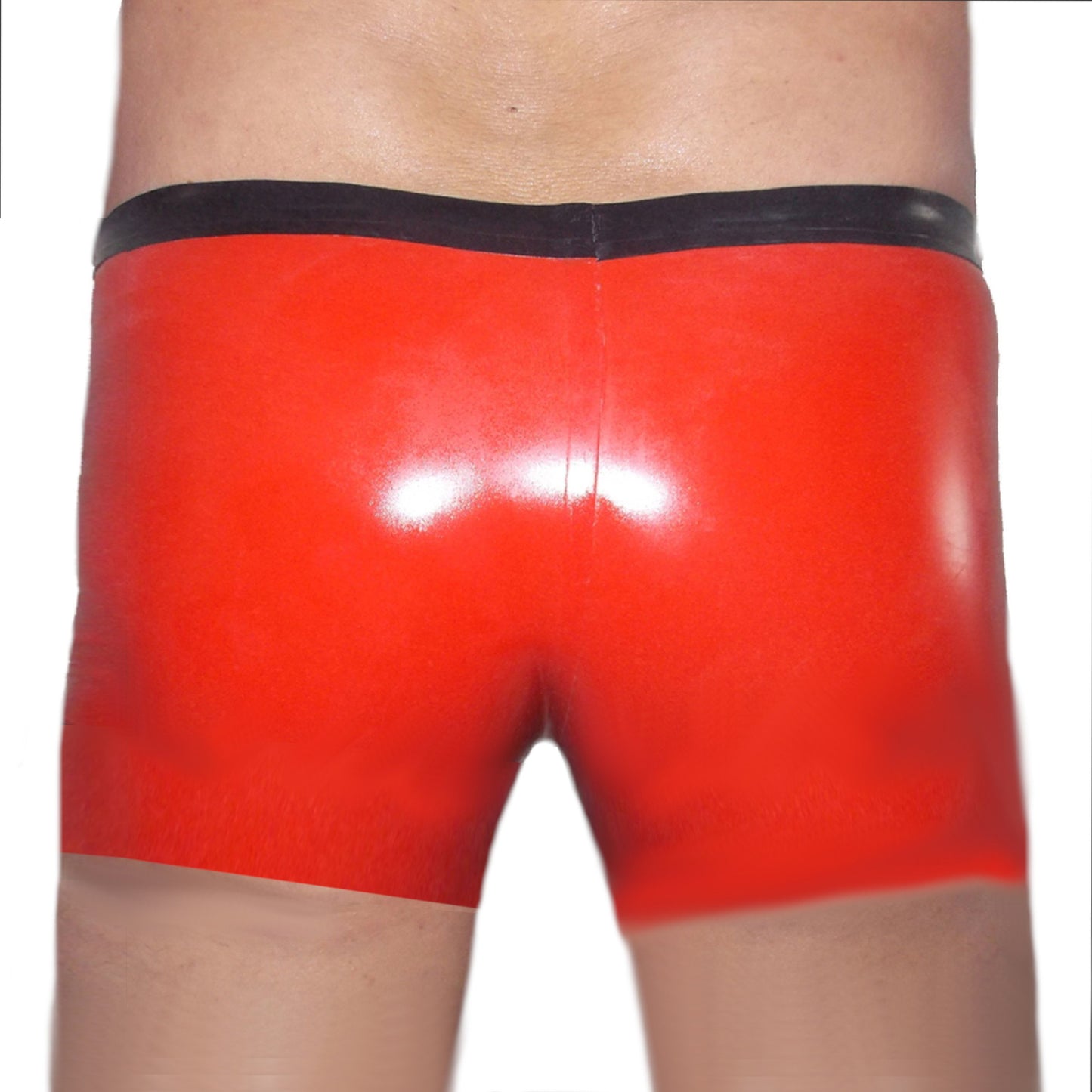 Latex Shorts mit Doppel-Reißverschluss/Innenbeutel Rot