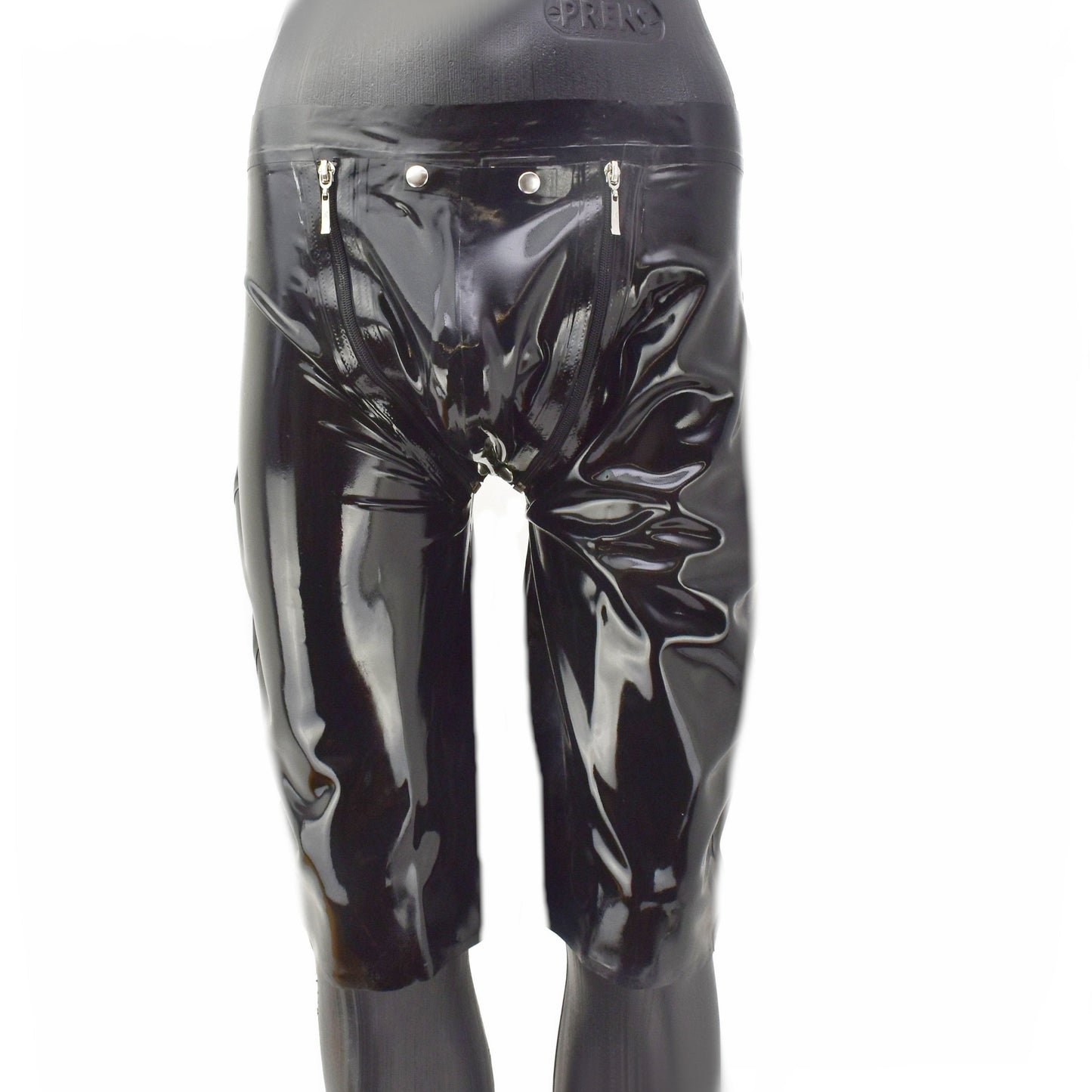Latex Long Shorts mit Doppel-Reißverschluss/Innenbeutel