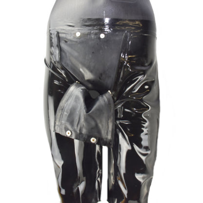 Latex Long Shorts mit Doppel-Reißverschluss/Innenbeutel