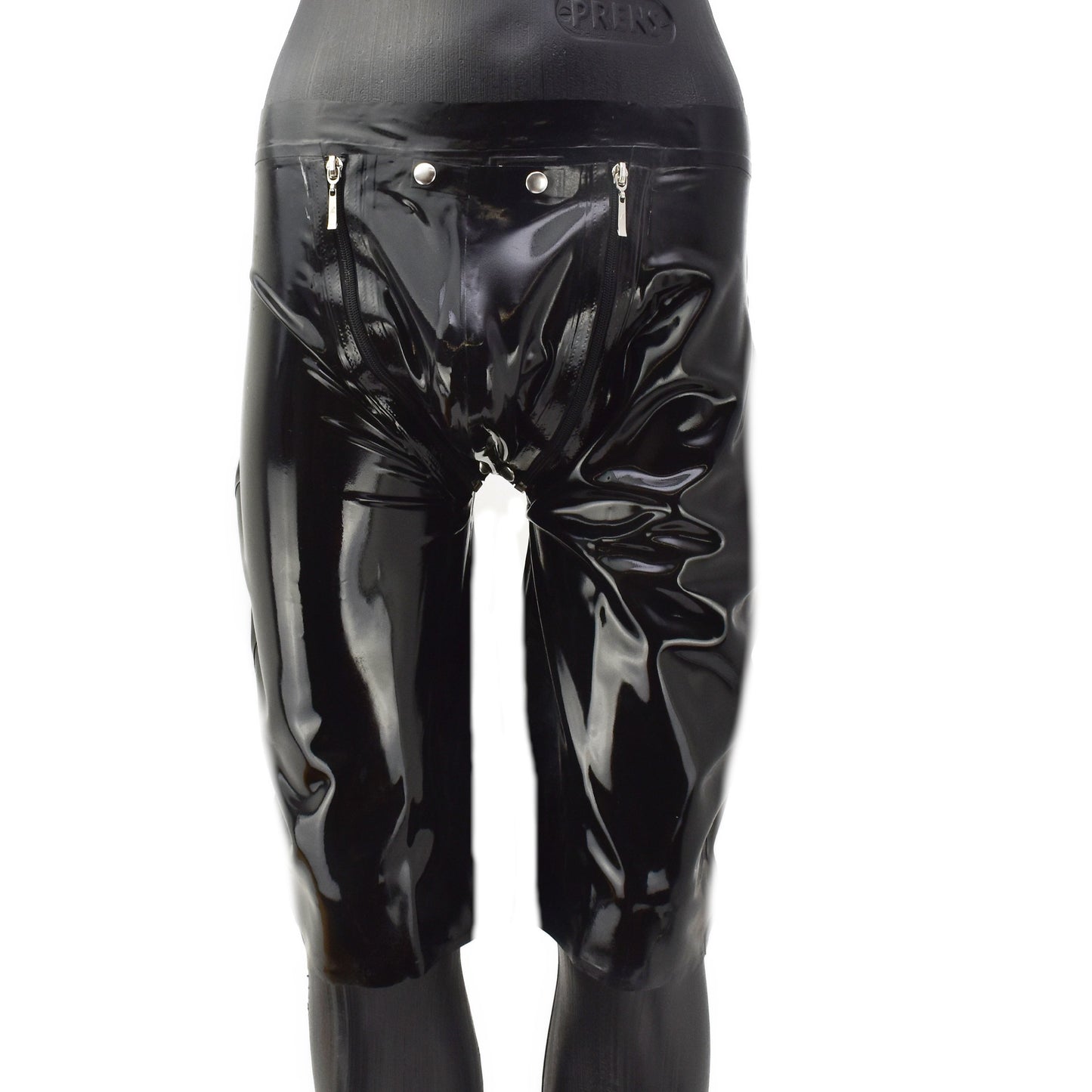 Latex Long Shorts mit Doppel-Reißverschluss/Innenbeutel