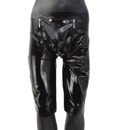 Latex Long Shorts mit Doppel-Reißverschluss/Innenbeutel