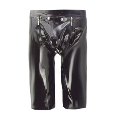 Latex Long Shorts mit Doppel-Reißverschluss/Innenbeutel