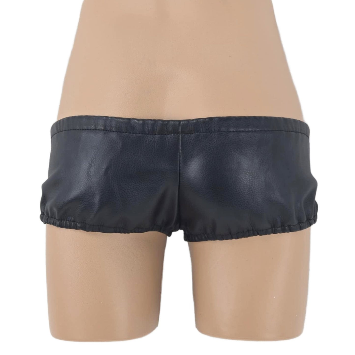 Soft Leather Male Thong with Zipper