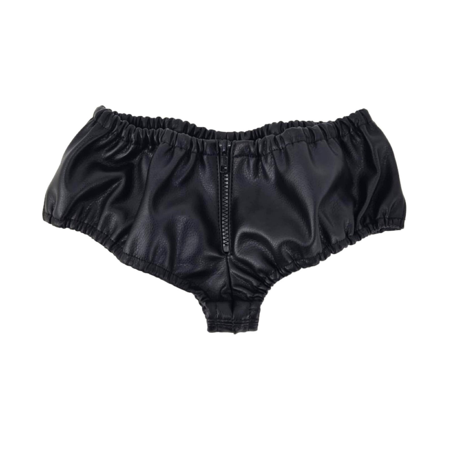 Soft Leather Male Thong with Zipper