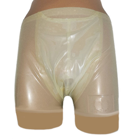 Latex Shorts Transparent mit Eingriff und Innenbeutel
