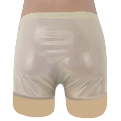 Latex Shorts Transparent mit Eingriff und Innenbeutel
