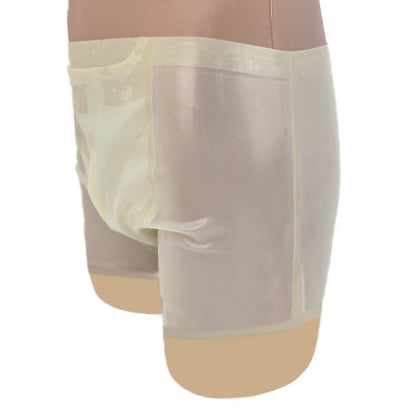 Latex Shorts Transparent mit Eingriff und Innenbeutel