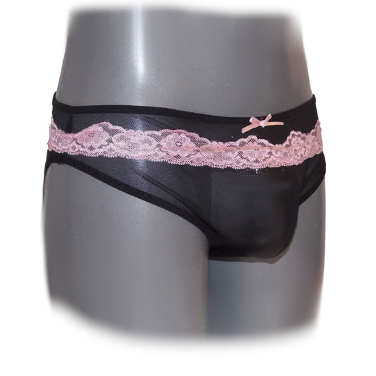 Rüschenslip mit rosa Rüschenband