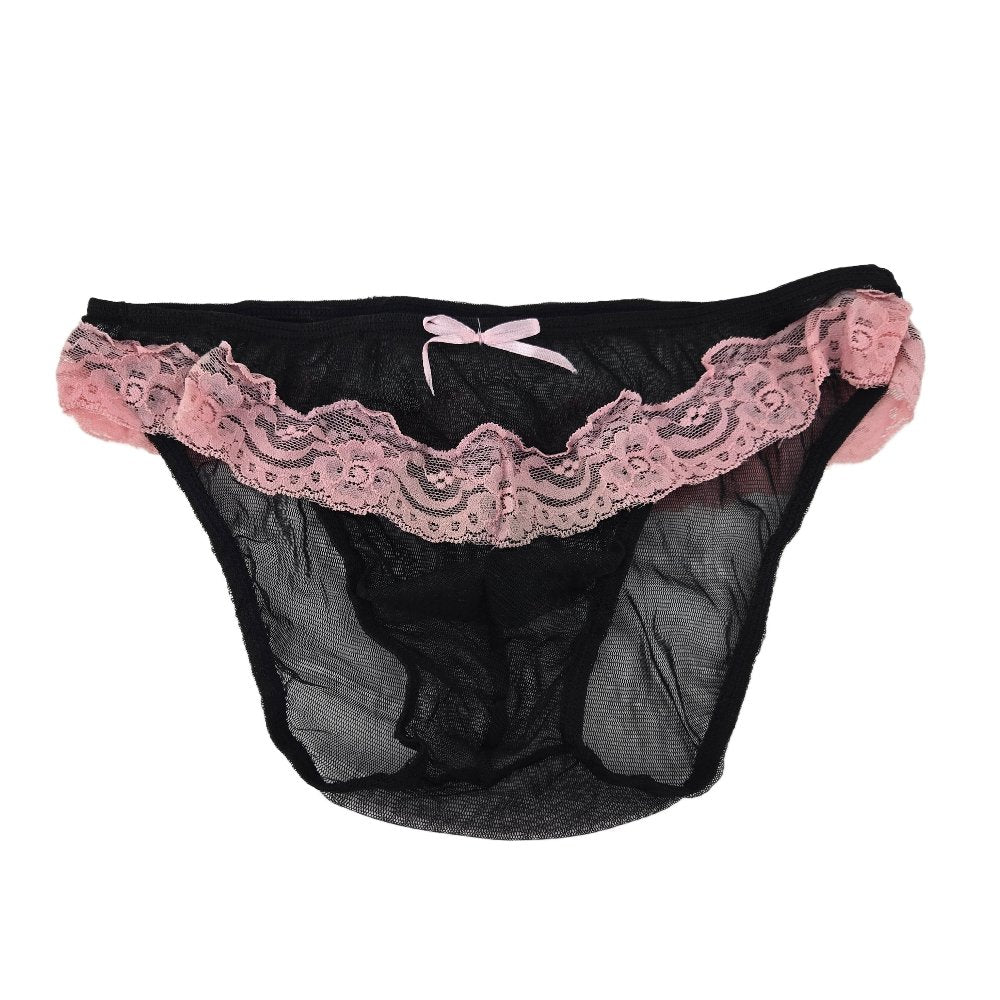 Rüschenslip mit rosa Rüschenband