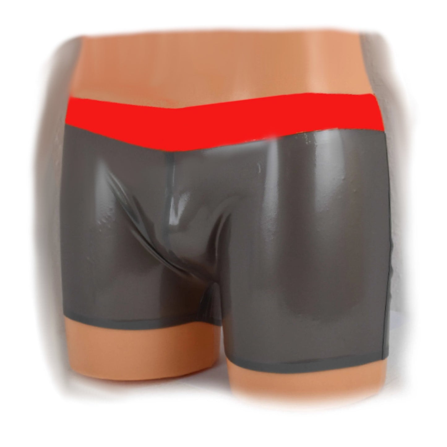 Latex Shorts - mit rotem Bund