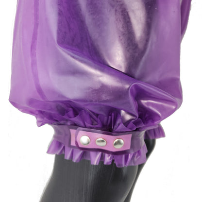 Latex Shorts mit Rüschen Bund und Bein