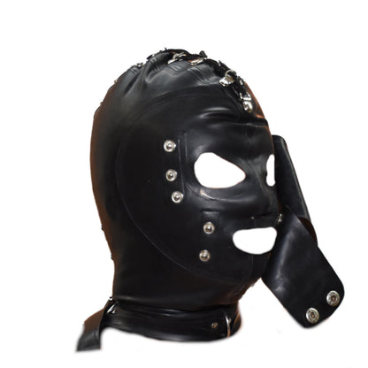 Latex Mask Eyes and Mouth gag Reißverschluss und Schnürung