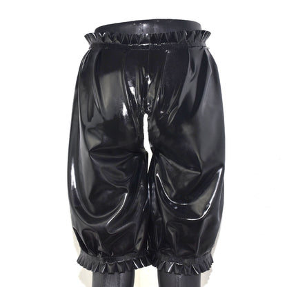 Latex Rüschen Shorts Schritt offen