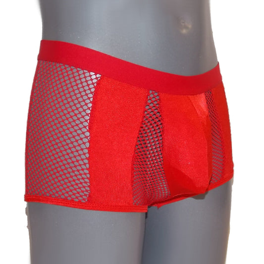 Boxer Netz Transparent Rot