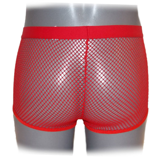 Boxer Netz Transparent Rot