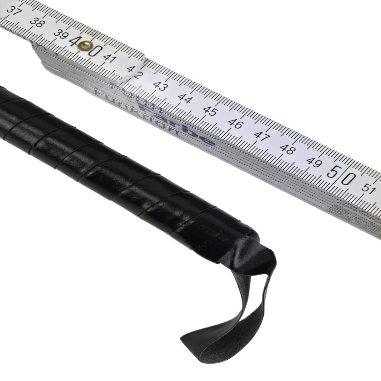 Spanking Peitsche Schwarz Kunstleder 50 cm Gesamtlänge