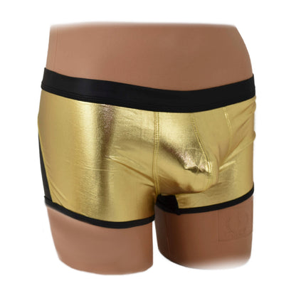 Metallic Shorts mit schwarzem Rand