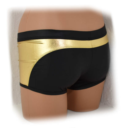 Metallic Shorts mit schwarzem Rand