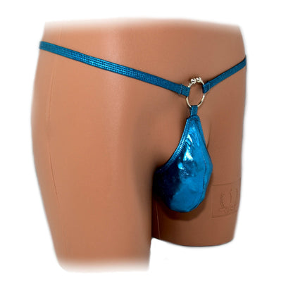Mens thong bulge pouch thong with ring