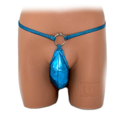Mens thong bulge pouch thong with ring