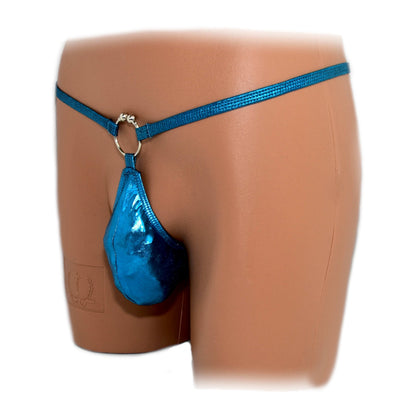 Mens thong bulge pouch thong with ring
