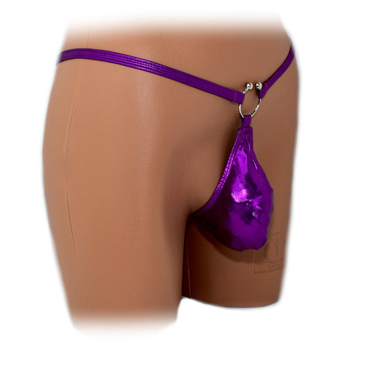 Mens thong bulge pouch thong with ring