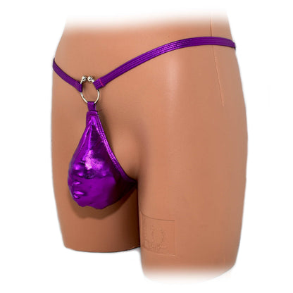 Mens thong bulge pouch thong with ring