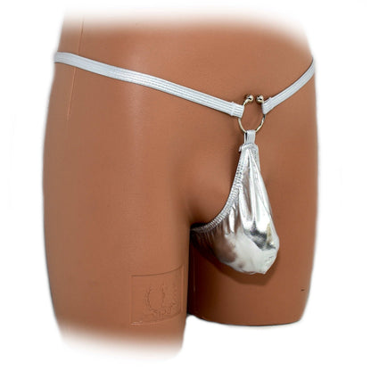 Mens thong bulge pouch thong with ring