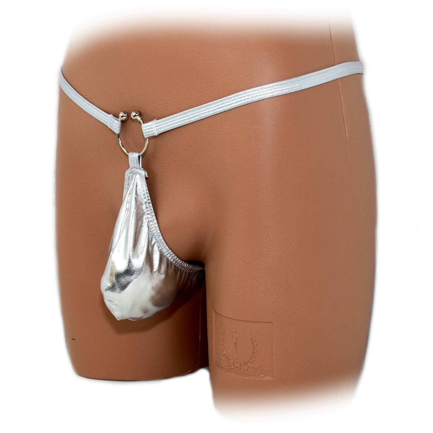 Mens thong bulge pouch thong with ring