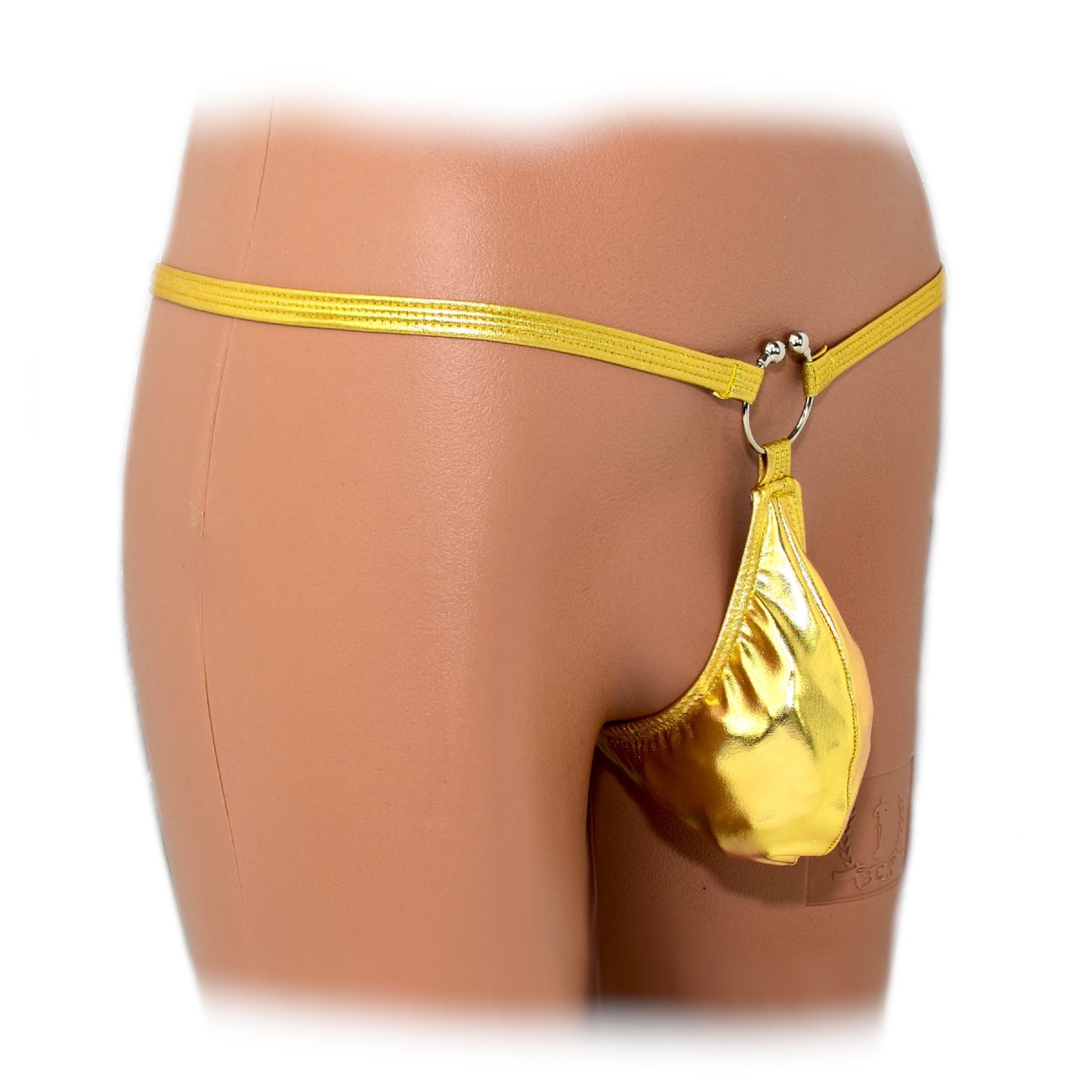 Mens thong bulge pouch thong with ring