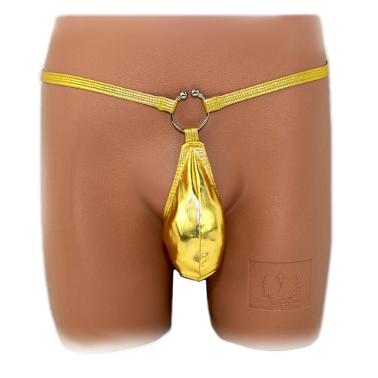 Mens thong bulge pouch thong with ring