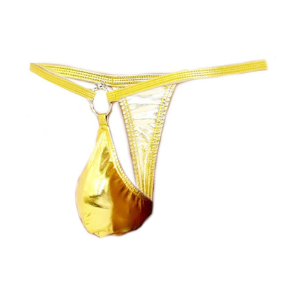 Mens thong bulge pouch thong with ring