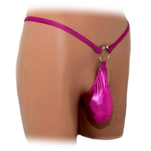 Mens thong bulge pouch thong with ring