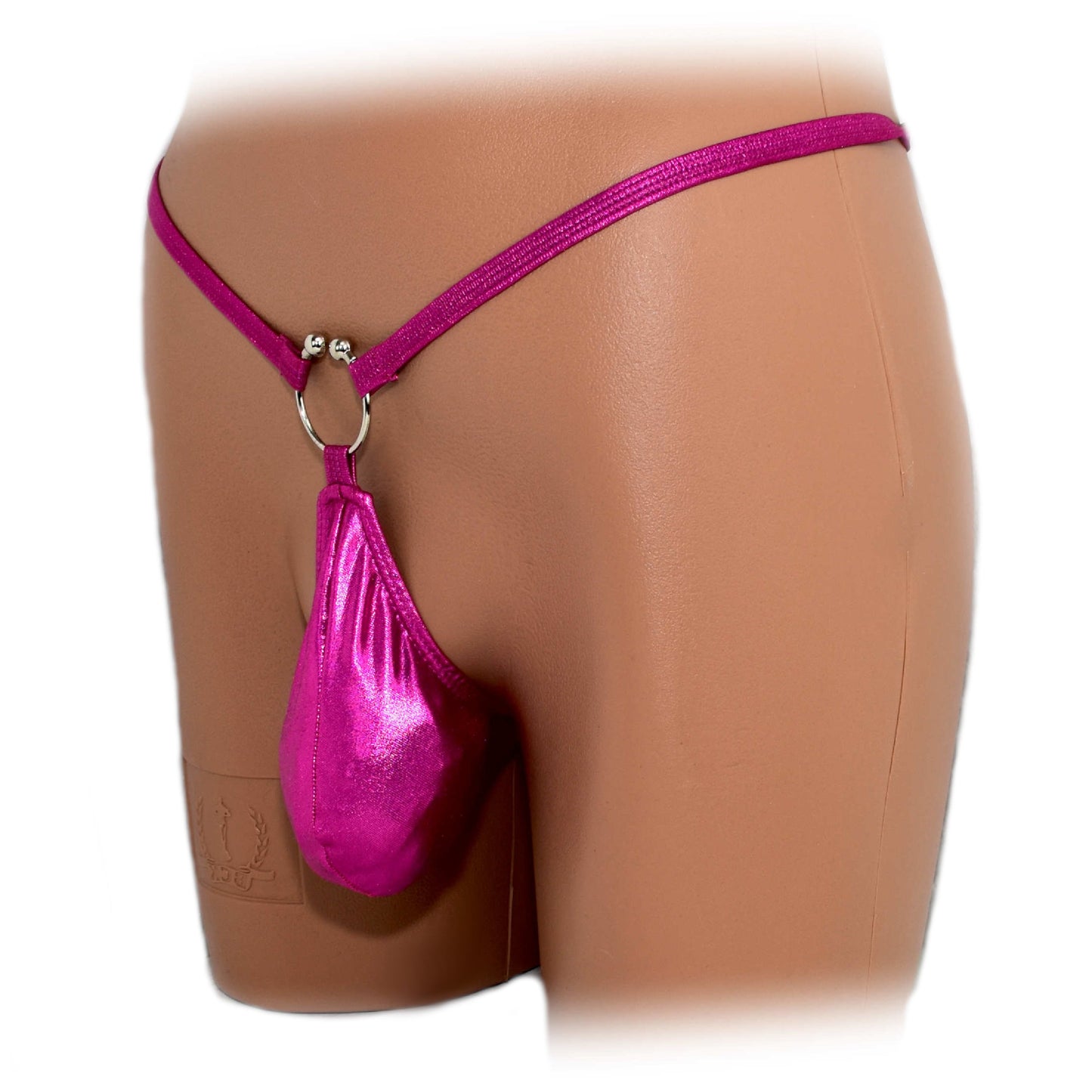 Mens thong bulge pouch thong with ring