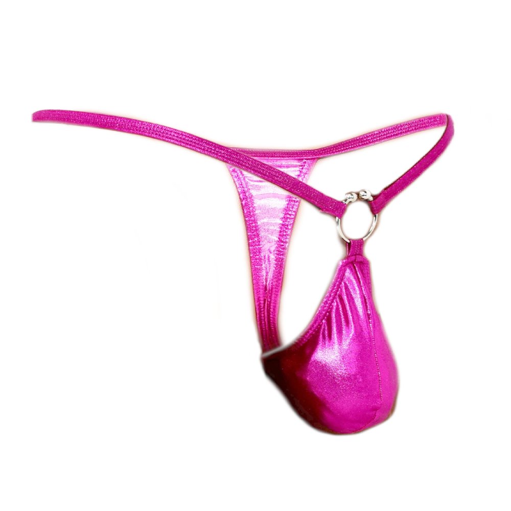 Mens thong bulge pouch thong with ring