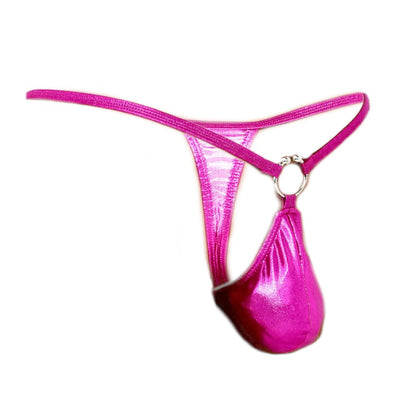 Mens thong bulge pouch thong with ring