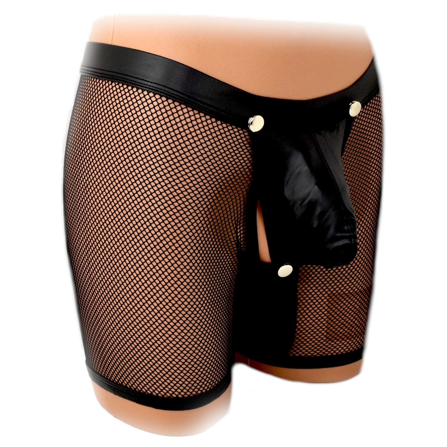 Long Pants Netz Kunstleder Back open