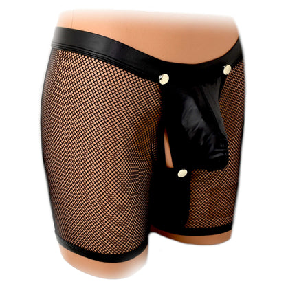 Long Pants Netz Kunstleder Back open