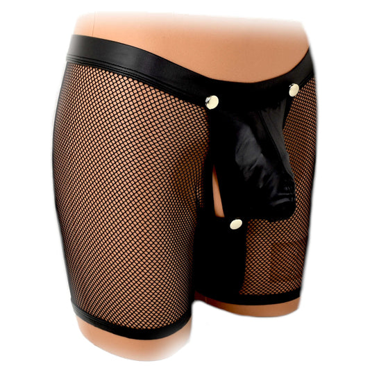 Long Pants Netz Kunstleder Back open