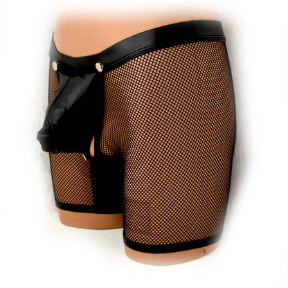 Long Pants Netz Kunstleder Back open